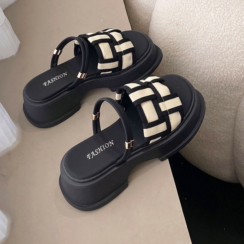 195.Xăng đan Đế Dày Thời Trang Mùa Hè Phong Cách Pháp Cho Nữ