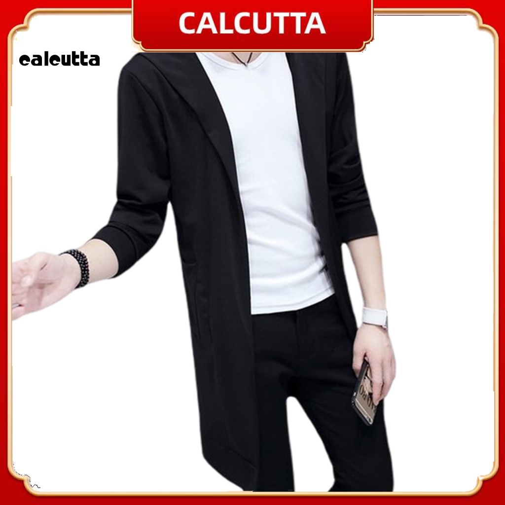 [calcutta] Áo Choàng Dài Đến Giữa Bắp Chân Dáng Ôm Màu Trơn Kích Thước Lớn Cho Nam Giới