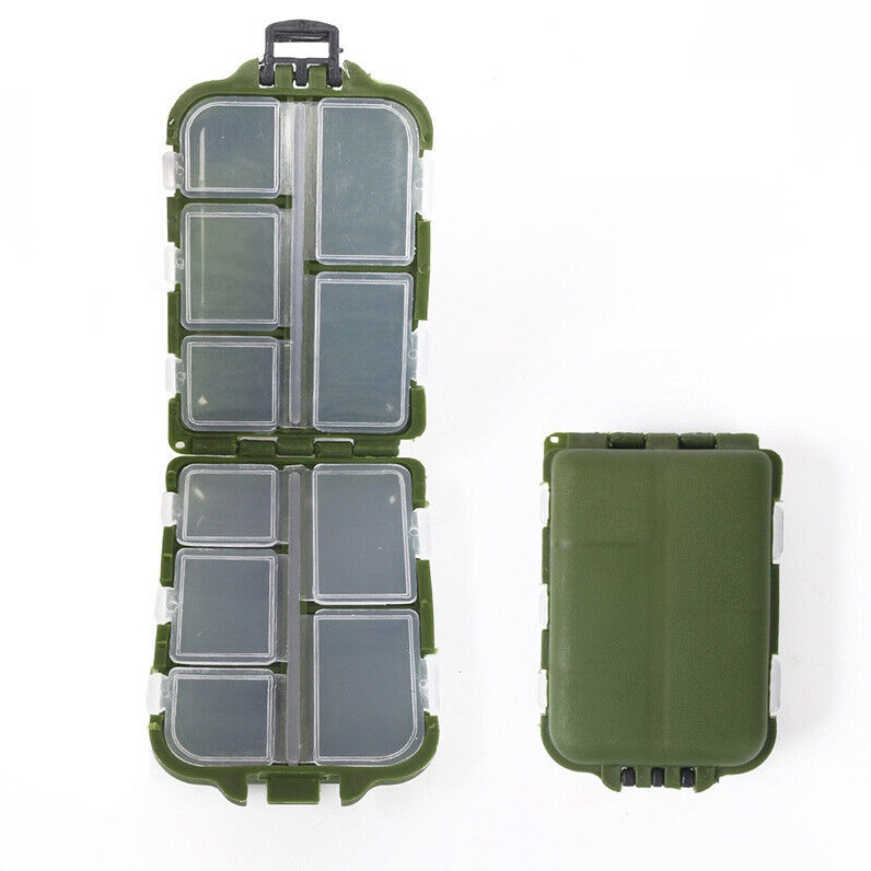 Foldable Pill Dispenser Container Box 10 Grids Medicine Storage Case Organizer