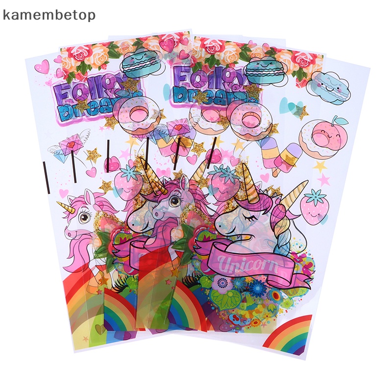 Bộ 50 Túi Đựng Bánh Kẹo Họa Tiết Kỳ Lân / Nàng Tiên Cá Độc Đáo Trang Trí Tiệc Sinh Nhật / Lễ Tốt