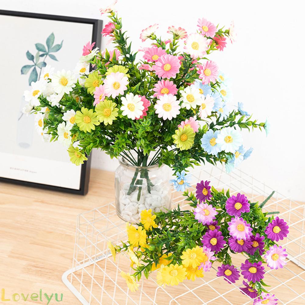 ⭐READY STOCK ⭐Elegant Blue Daisy Flowers Silk Bouquet for Wedding Showcase Decoration
