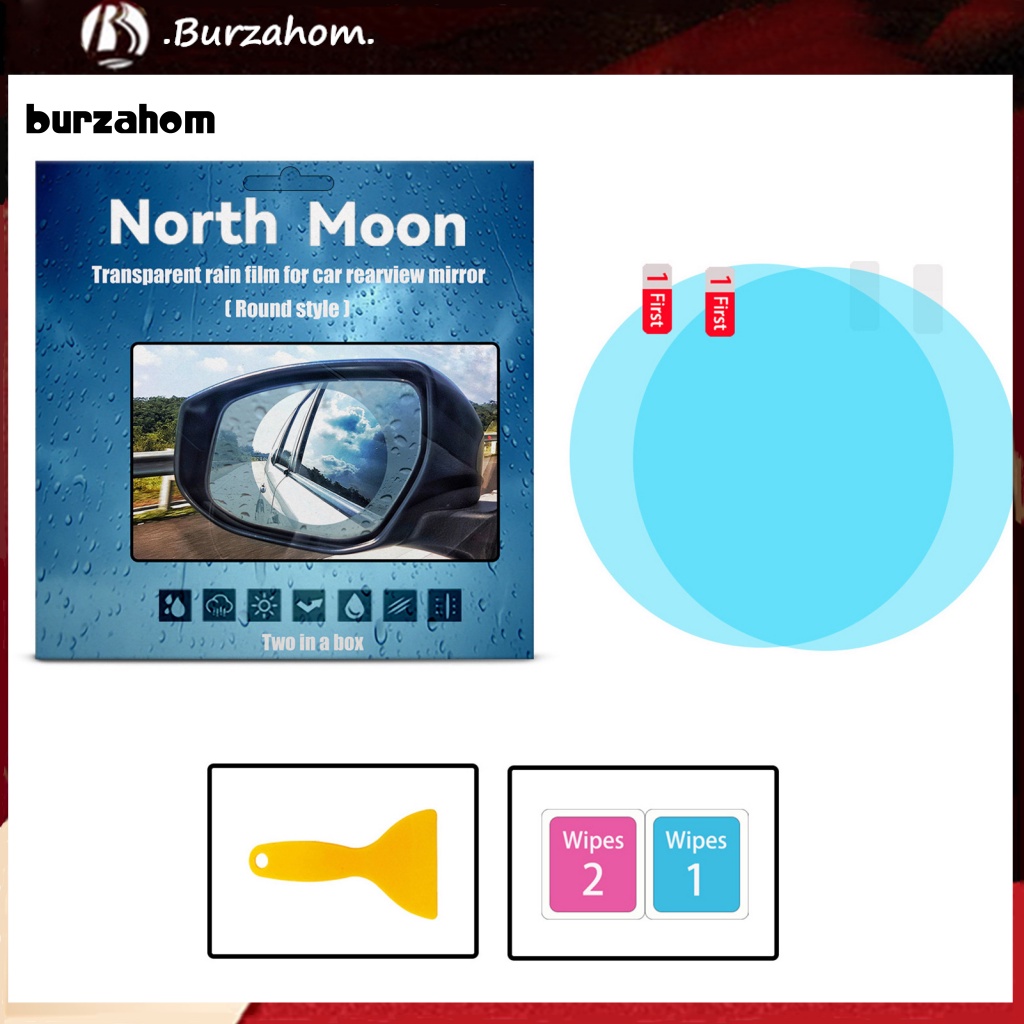 1 Cặp Phim Dán Kính Chiếu Hậu Chống Trầy Xước / Chống Tia Cực Tím / Chống Thấm Nước / Sương Mù Tiện Dụng Cho Xe Hơi