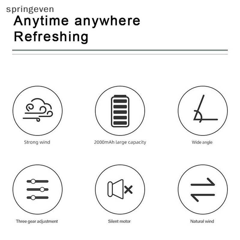 Quạt Đeo Cổ 3 Tốc Độ Tùy Chỉnh Kèm Màn Hình Led Không Ồn Tiện Dụng Chất Lượng Cao