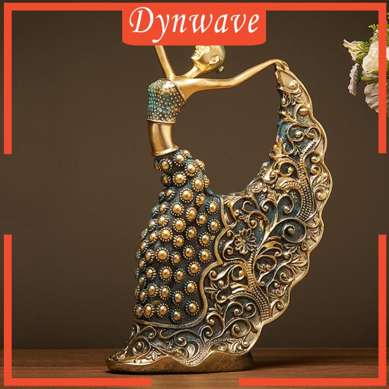 Mô Hình Cô Gái Nhảy Múa Bằng Nhựa Resin Màu Đồng 18x7x28.5cm Trang Trí Đám Cưới