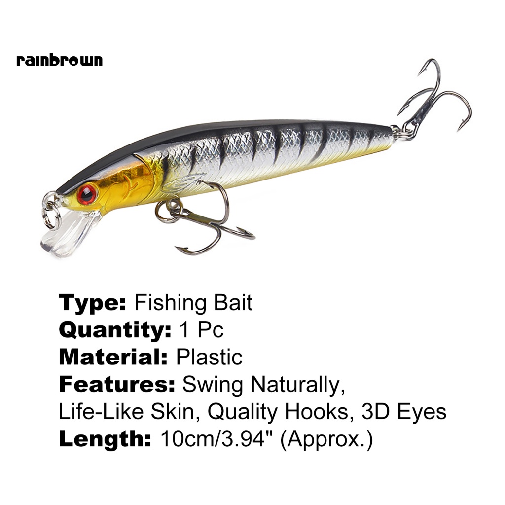 &lt; Rainbrown &gt; Mồi Câu Giả Có Móc Sắc Bén Trọng Lượng Nhẹ Quyến Rũ Kích Thích Hằng Ngày