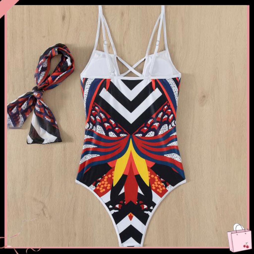 {Soltweter} Bộ Đồ Bơi Thể Thao Một Mảnh Cổ Chữ V Khoét Sâu Hở Lưng In Hoa Thời Trang Mùa Hè Cho Nữ