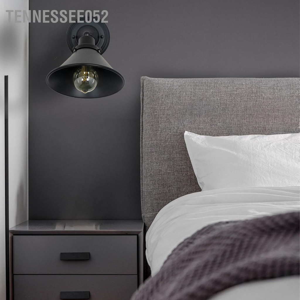 Tennessee052 Giá đỡ đèn tường có thể điều chỉnh Màu đen 85‑265V 60W cho bóng E27 E26