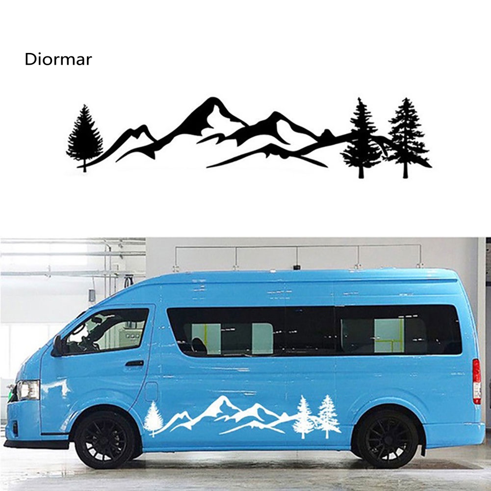 Hình Dán Phản Quang DIO Tree Mountain SUV RV Camper Trang Trí Xe Hơi