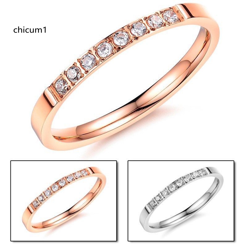 Nhẫn Đính Hôn Đính Đá Lấp Lánh Thời Trang Dành Cho Nữ