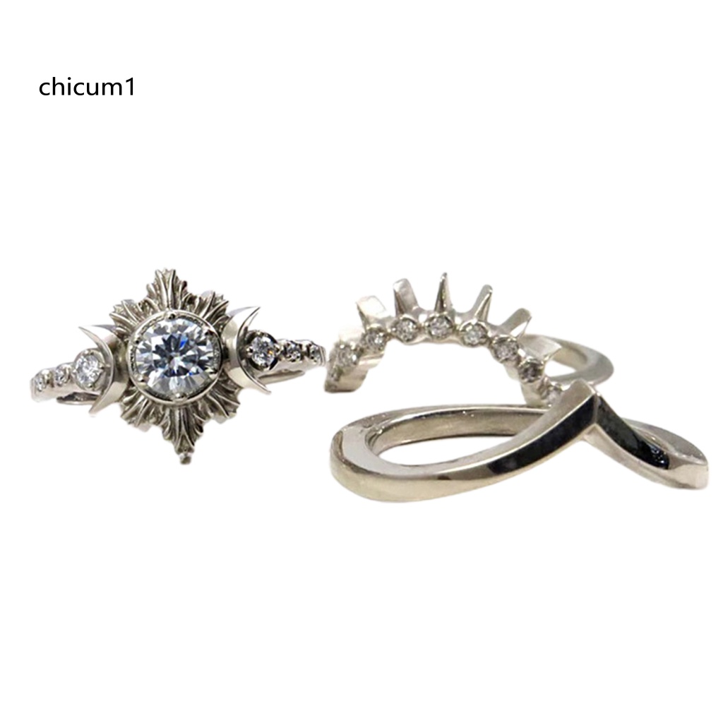Set 3 Nhẫn Hợp Kim Nhiều Kiểu Dáng Phong Cách Bohemian