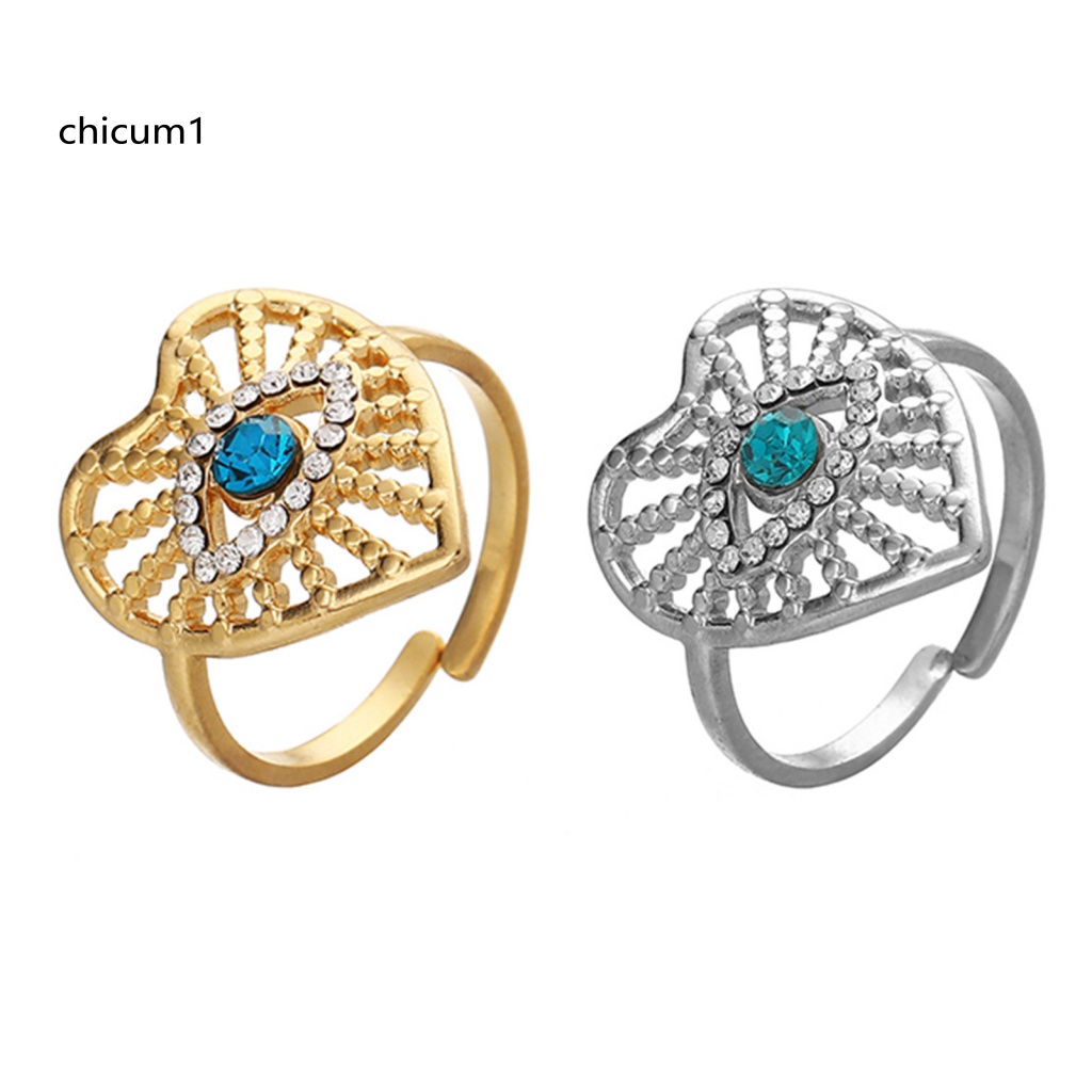 Nhẫn Hở Mạ Điện Không Gây Dị Ứng Hình Trái Tim Đính Đá Thời Trang Dự Tiệc Cho Bạn Gái