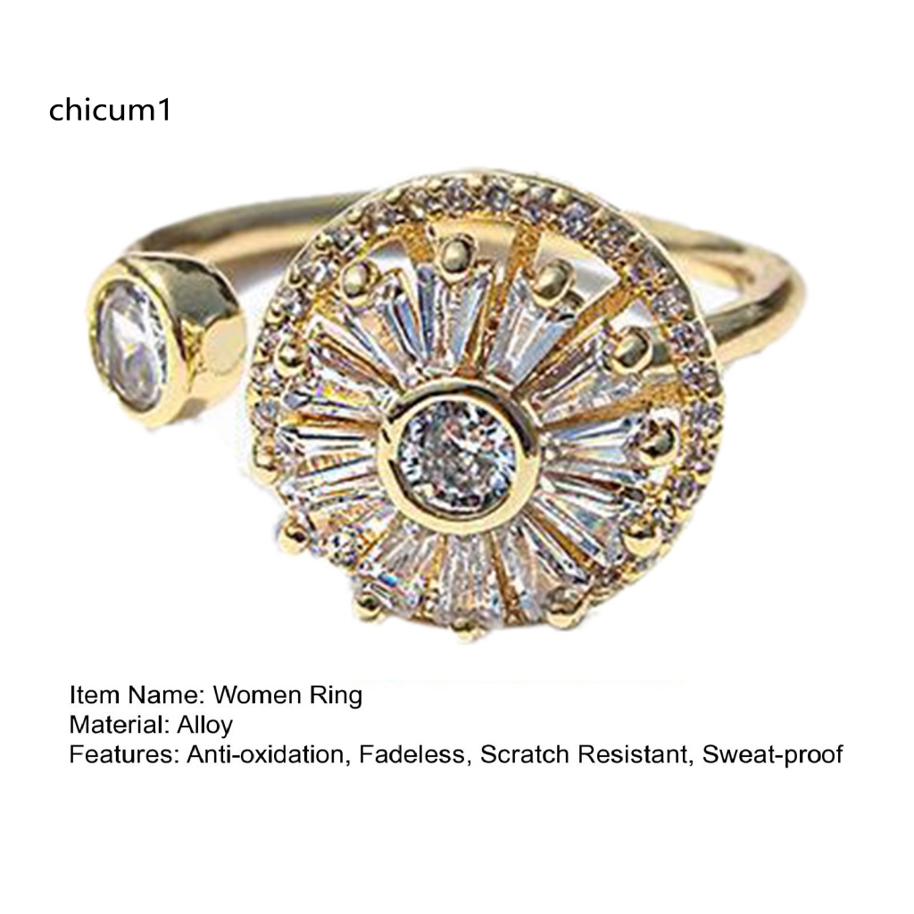 Nhẫn Hở Đính Đá Zircon Sang Trọng Chống Oxy Hóa Không Phai Màu Tùy Chỉnh Thời Trang Cho Nữ