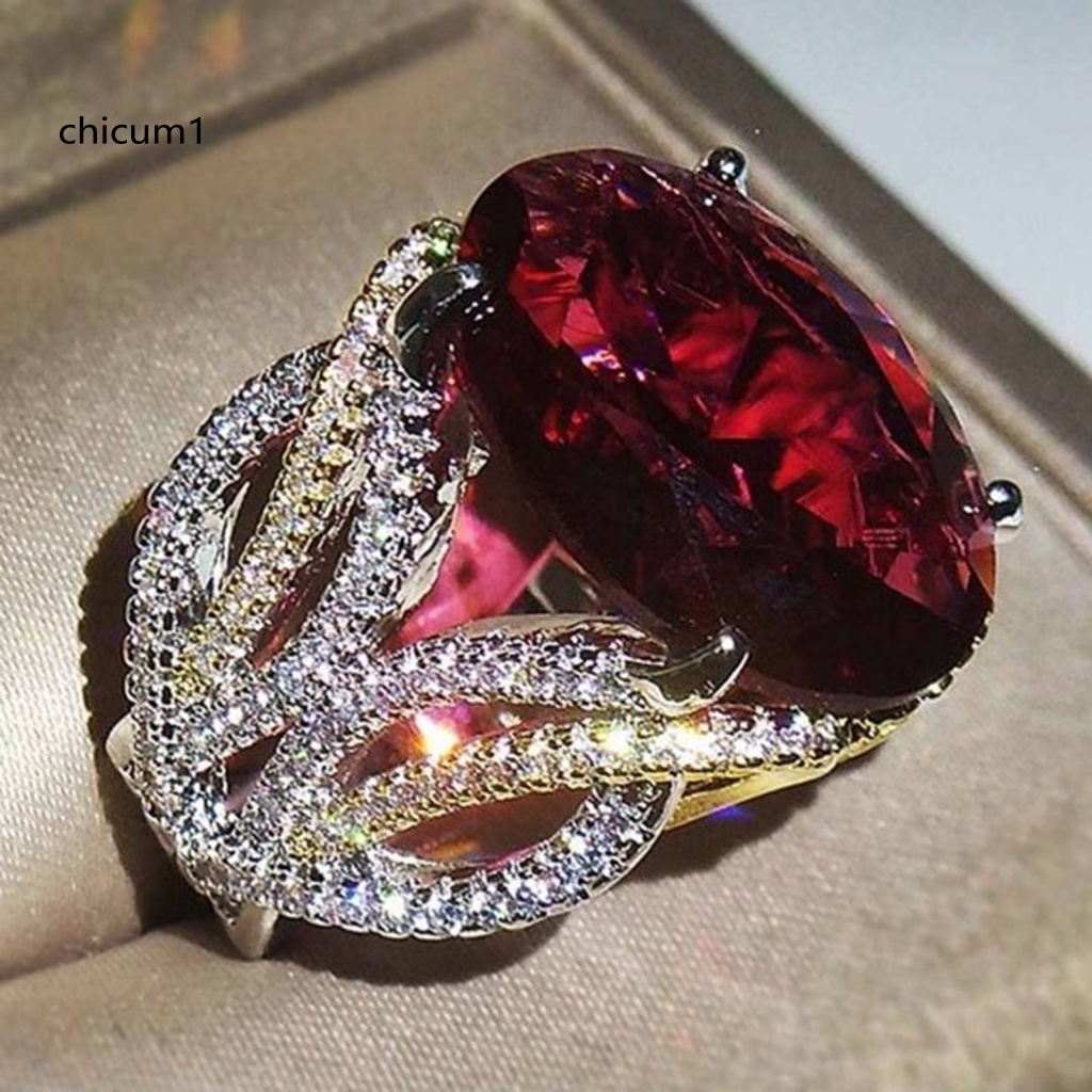 Nhẫn Đính Đá Giả Kim Cương Lấp Lánh Phong Cách Vintage Dành Cho Nữ