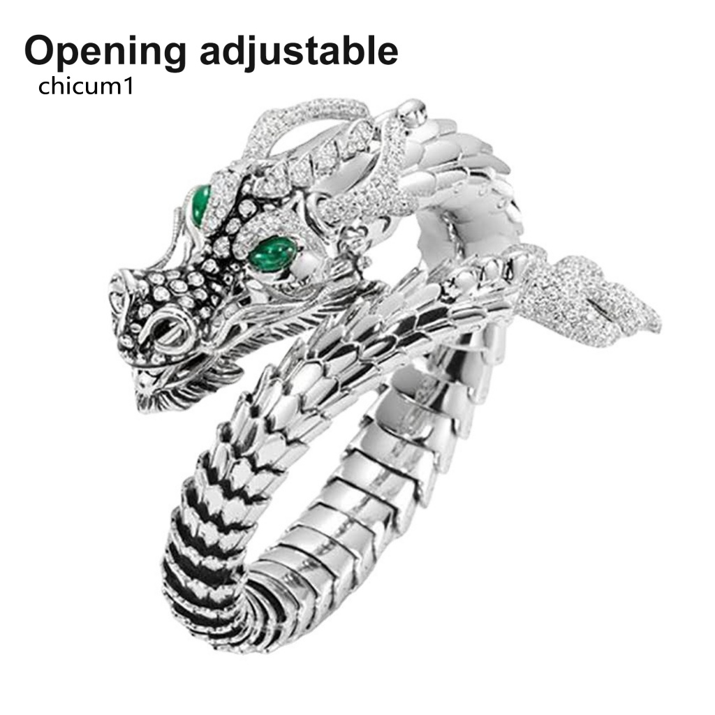 Nhẫn Hở Mạ Bạc Hình Rồng Cá Tính Thời Trang Cho Nam