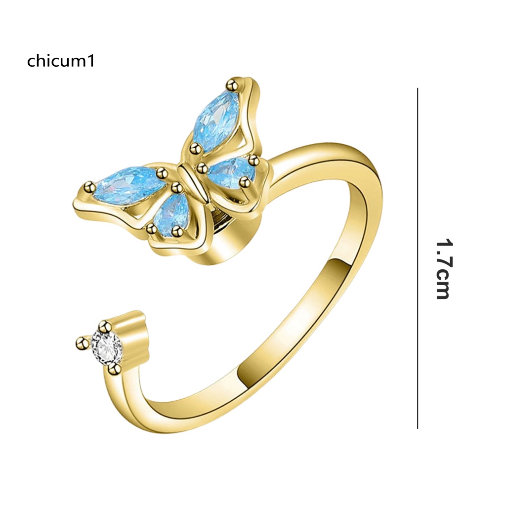 Nhẫn Hở Mạ Điện Hình Bướm Không Phai Xoay Được Duyên Dáng