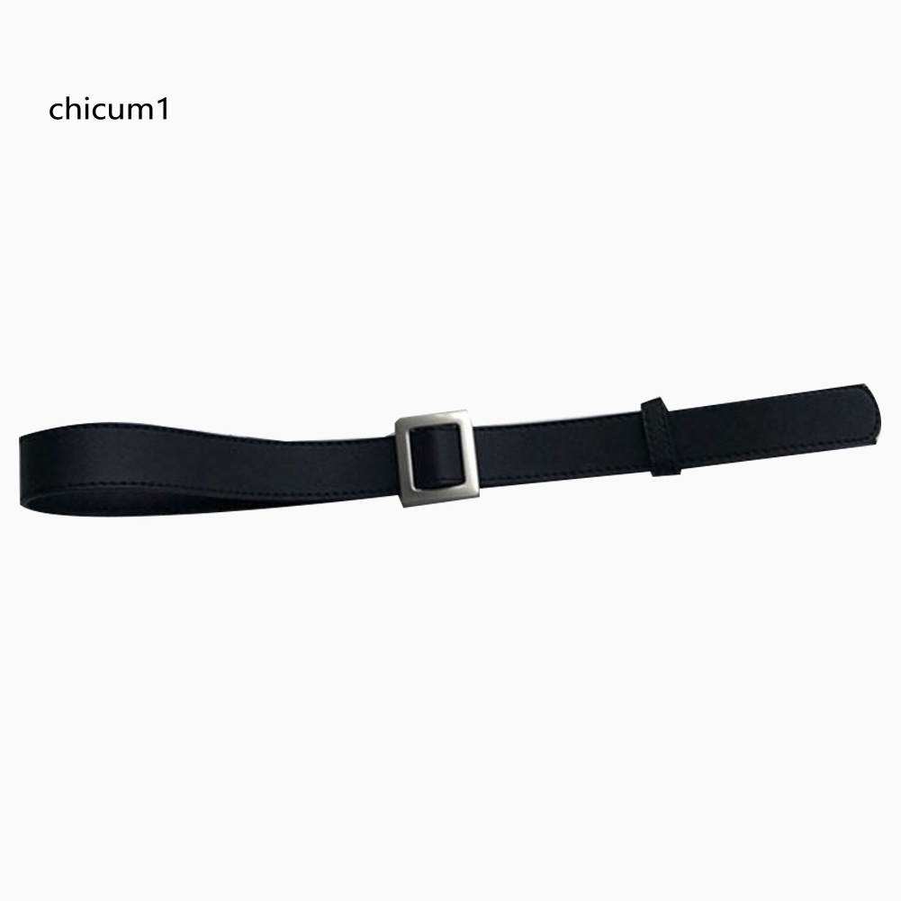 Thắt Lưng Giả Da Màu Trơn Khóa Vuông Thời Trang