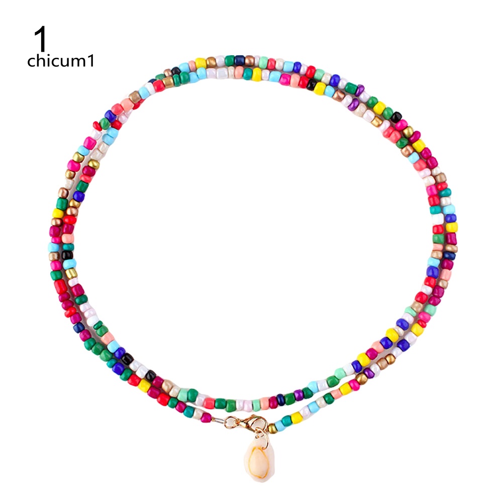 Vòng cổ Hai Lớp Đính Vỏ Sò Phong Cách Bohemian