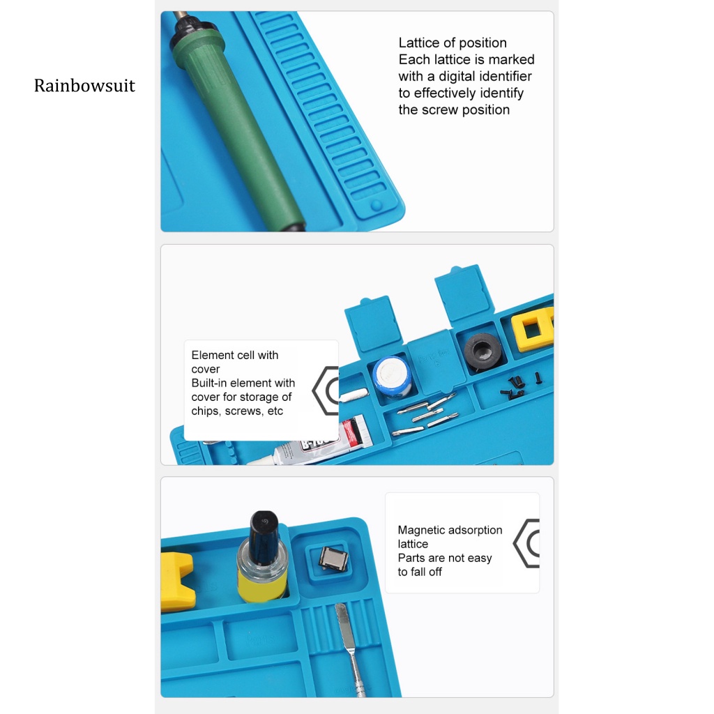 [RB] Thảm Sửa Chữa Điện Thoại Từ Tính Cách Nhiệt Nhiều Khu Vực Tích Hợp Thước Đo Không Dễ Biến Dạng Chống Ăn Mòn Cho Gia Đình