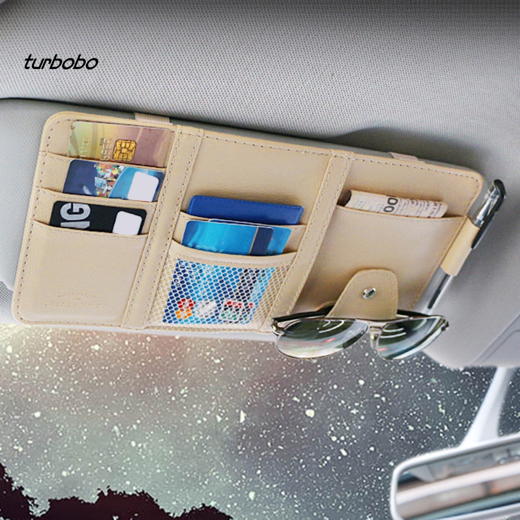 Ví Giả Da Đựng Thẻ Gắn Tấm Che Nắng Xe Hơi SUV Đa Năng Tiết Kiệm Không Gian