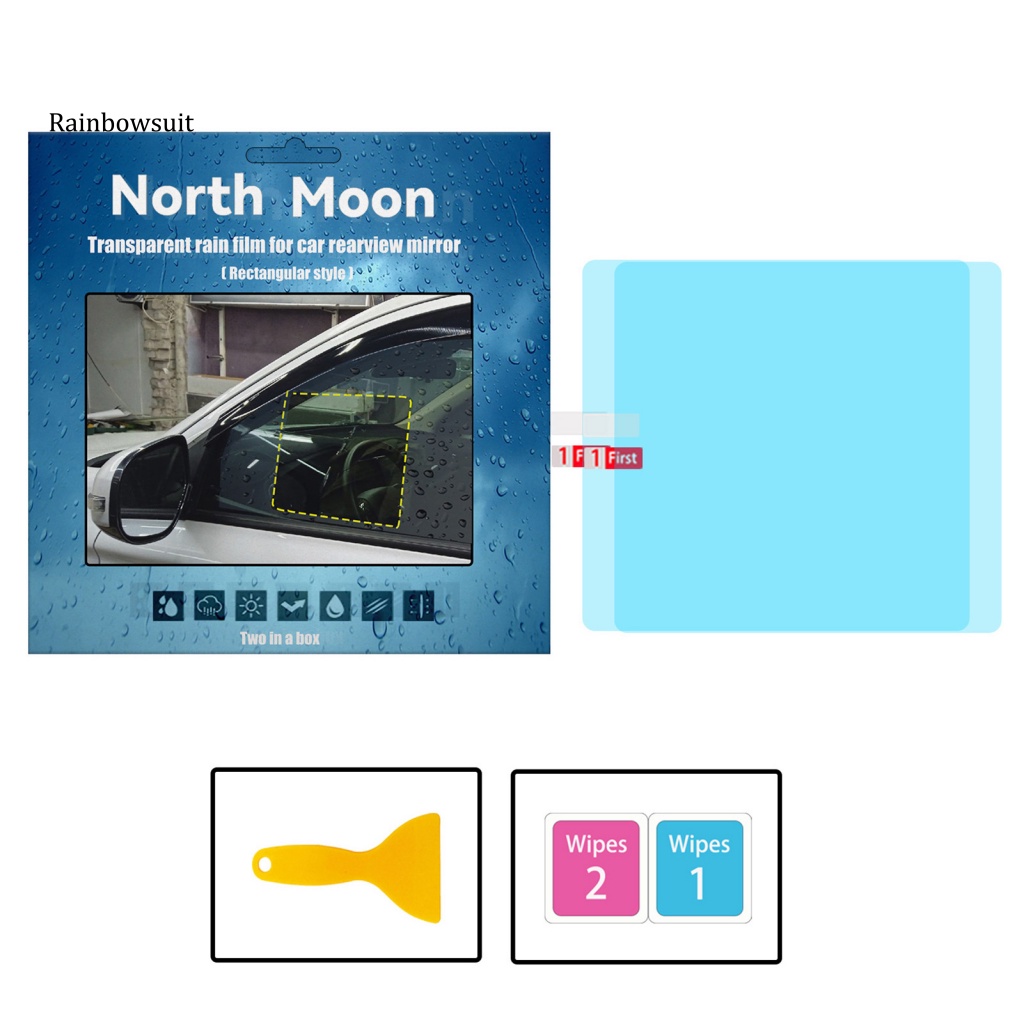 1 Cặp Phim Dán Gương Chiếu Hậu Chống Trầy Xước / Chống Tia Cực Tím / Chống Thấm Nước / Chống Sương Mù Cho Xe Hơi