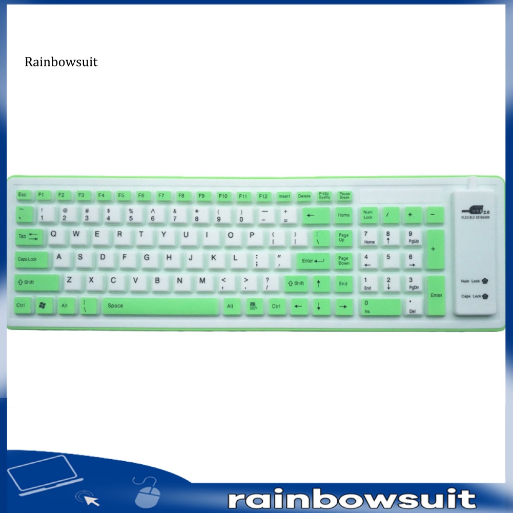 Bàn Phím Silicone Mềm Chống Bụi 103 Phím Có Thể Gập Lại Cho Laptop / Máy Tính