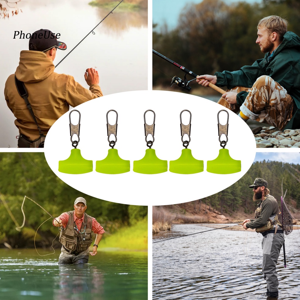 Bộ 5 Khối Nhựa PU Xoay Dây Câu Cá Chống Va Chạm Chuyên Dụng