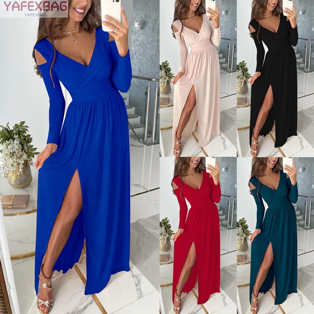 Stylish V Neck Evening Ball Gown for Party Wedding Sizes S 2XL Choose Your Color