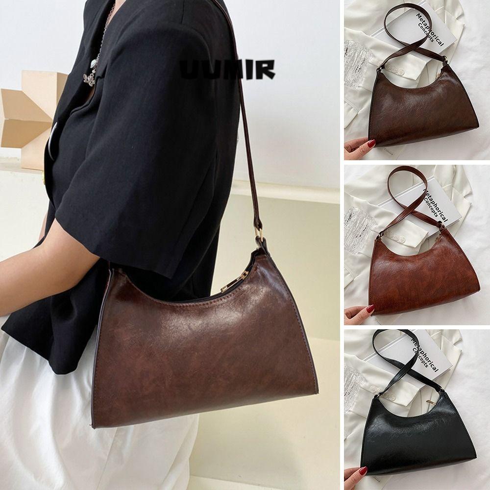 UUMIR Túi Xách Da PU Màu Trơn Phong Cách Vintage