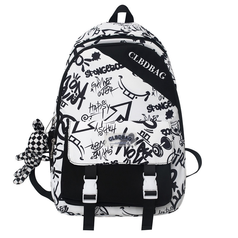 Ba Lô Đa Năng Thoáng Khí Sức Chứa Lớn In Họa Tiết Graffiti Dễ Thương Vui Nhộn Thời Trang Unisex SY2 YS2