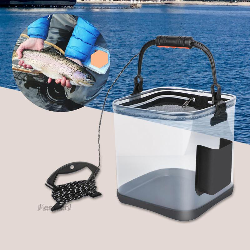 Xô Đựng Cá Bằng EVA Trong Suốt Có Tay Cầm / Dày Dặn Siêu Bền Tiện Dụng