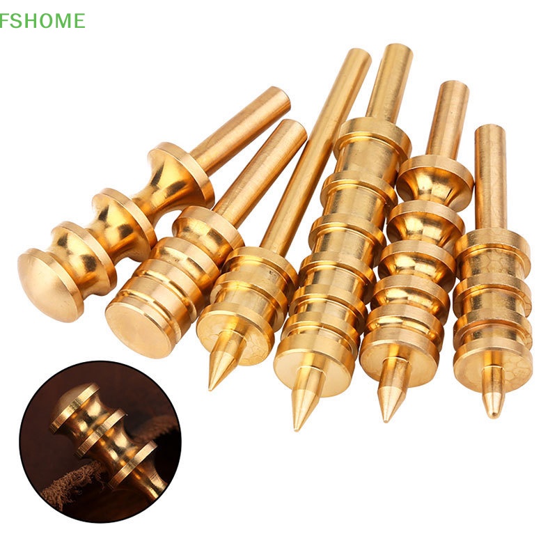 Fshome Dụng Cụ Làm Đồ Da Đầu Nhọn / Dẹt Bằng Đồng Thau Chuyên Dụng