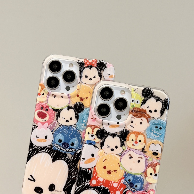 Ốp Điện Thoại Silicon Mềm Chống Sốc Chống Rơi Họa Tiết Hoạt Hình Dễ Thương Cho iPhone 14 13 12 11 Pro Max 14 Plus