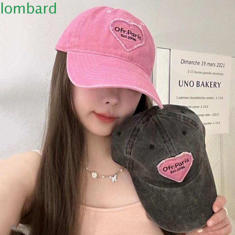 LOMBARD Mũ Lưỡi Trai Họa Tiết Trái Tim Thời Trang Hip Hop