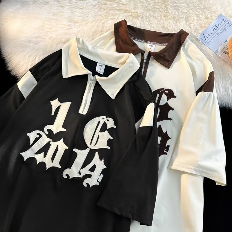 Áo Thun polo Ngắn Tay Thêu Họa Tiết Phong Cách Năng Động Dành Cho Nam