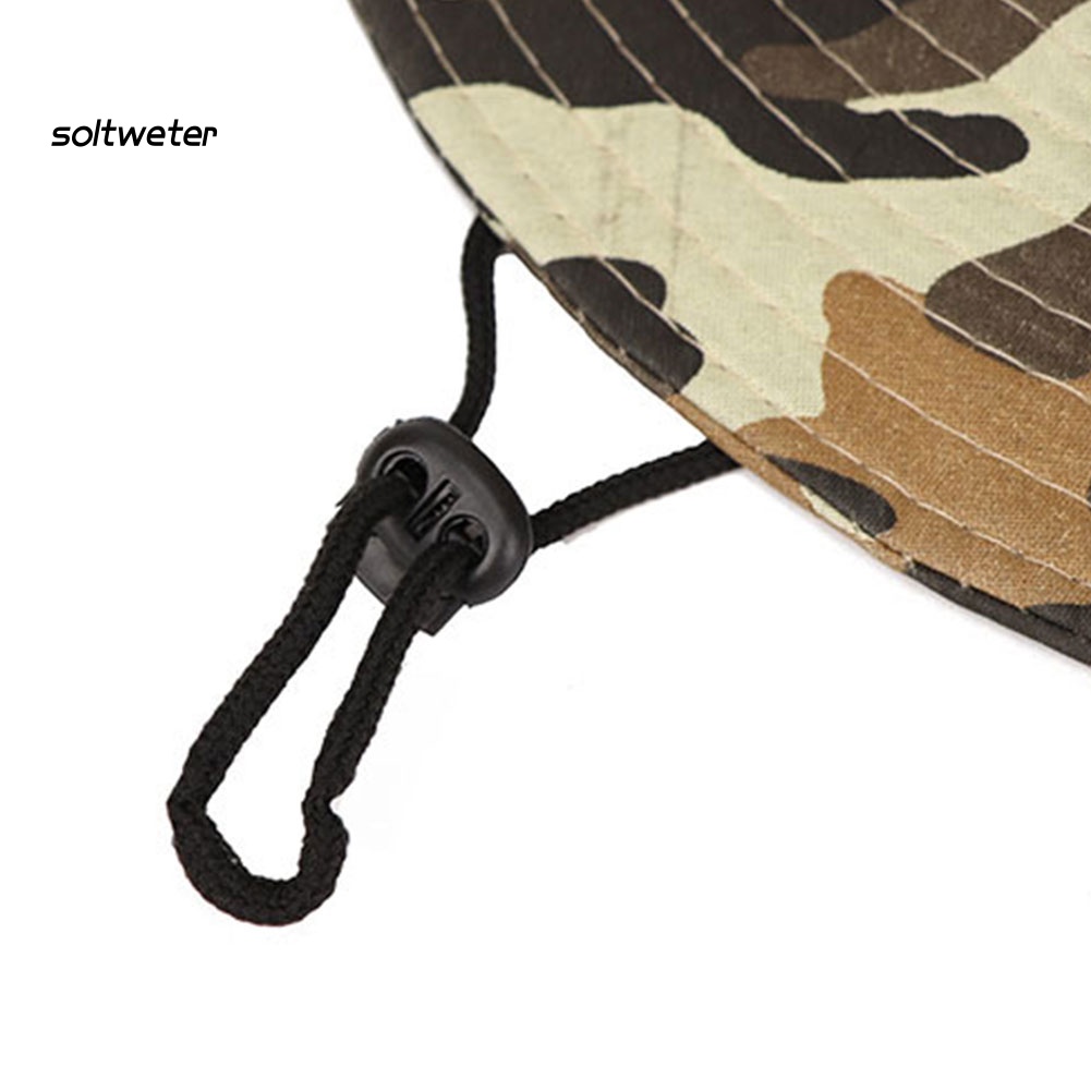 Mũ Bucket Vành Rộng Hấp Thụ Mồ Hôi Chống Tia UV Họa Tiết Rằn Ri Dùng Khi Đi Câu Cá / Leo