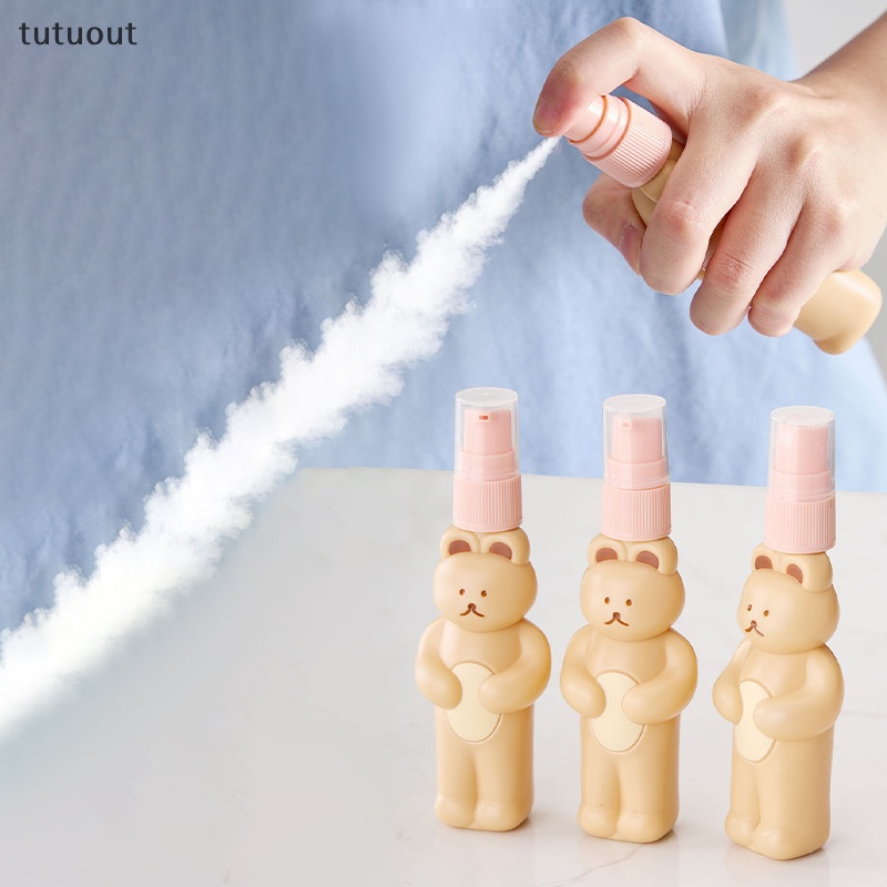 Set 3 Chai Rỗng Trong Suốt Dạng Nhấn Đựng Dầu Gội Đầu Hình Gấu Dễ Thương