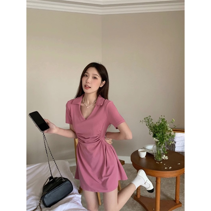 Đầm Nữ Tay Ngắn Dáng Rộng Phong Cách Hàn Quốc Thời Trang