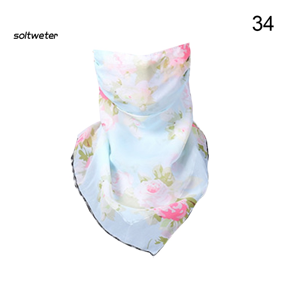 Khẩu Trang Che Mặt Chống Tia UV / Bụi / Bụi Bẩn In Hoa Thời Trang Mùa Hè Cho Nữ