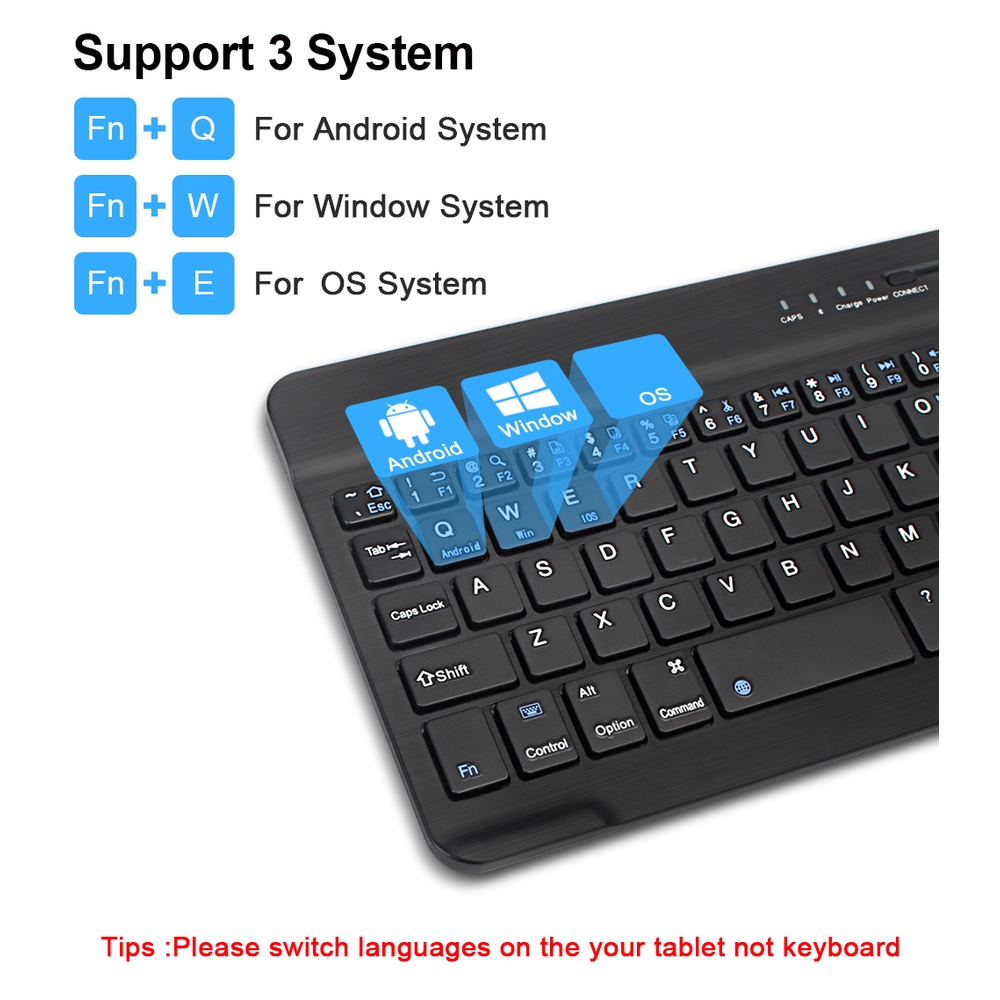 Bàn Phím Bluetooth Không Dây Mini Cho Điện Thoại / Máy Tính Bảng Android ios Windows 7in / 10in