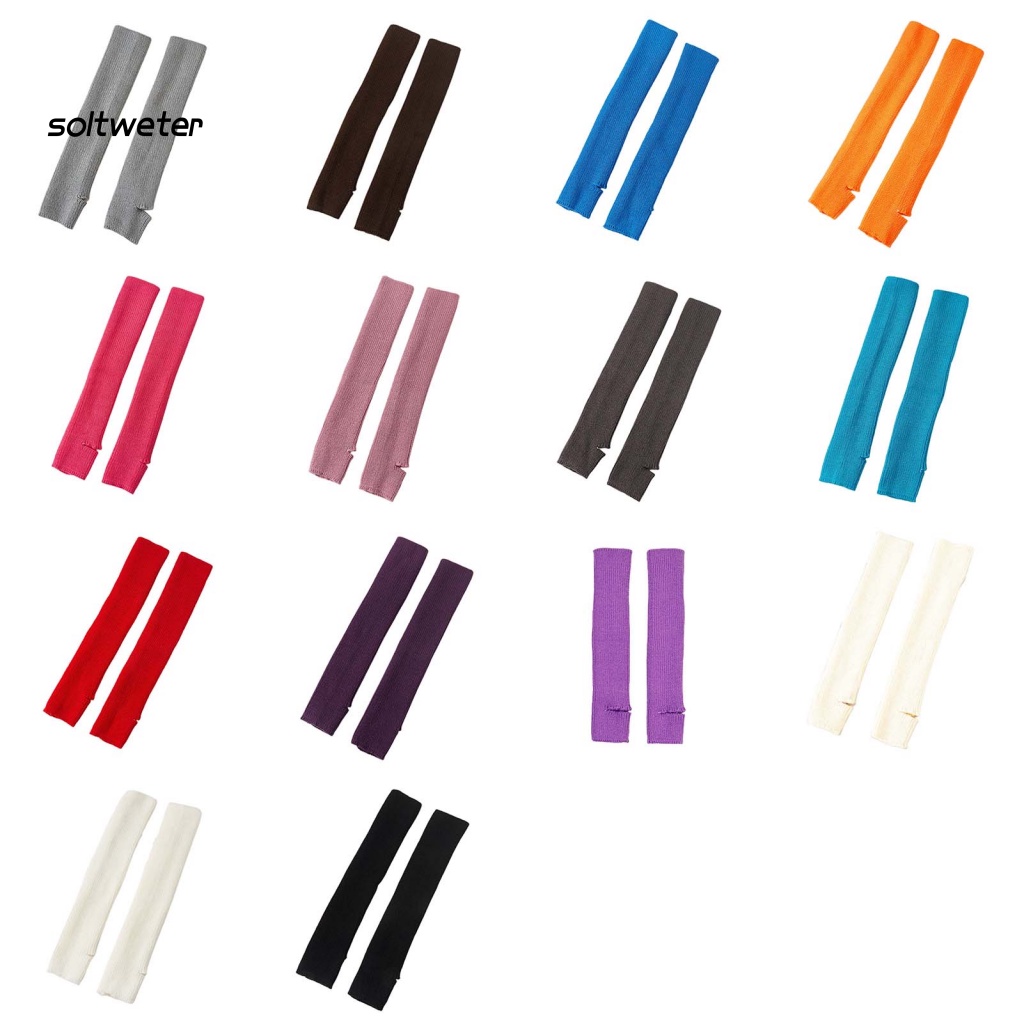 1 Đôi Tất Dệt Kim Dày Giữ Ấm Chân Màu Sắc Đơn Giản