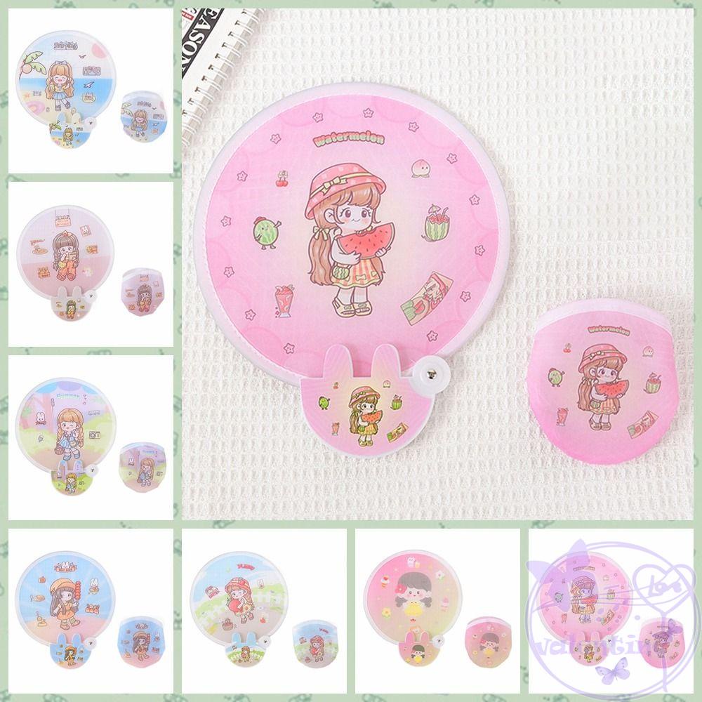 AVALENTINE Quạt Xếp Mini Bằng Thép Nhớ Có Thể Gập Lại Kèm Đĩa Bay Tròn Cho Trẻ Em