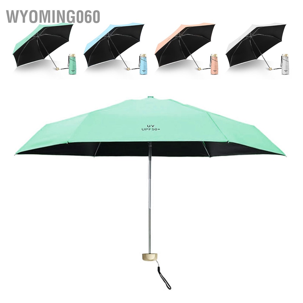 Wyoming060 Ô Dù Chống Nắng Siêu Nhẹ Mini Có Thể Gập Lại Bảo Vệ Tia UV Gió Di Động Sử Dụng Kép