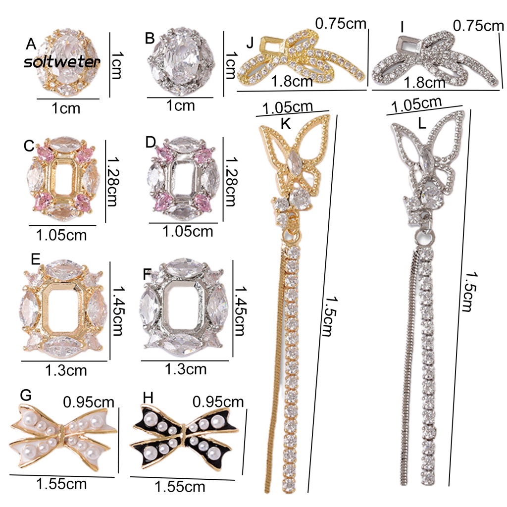 Phụ Kiện Trang Trí Móng Tay 3D Nhiều Hình Dạng Sang Trọng