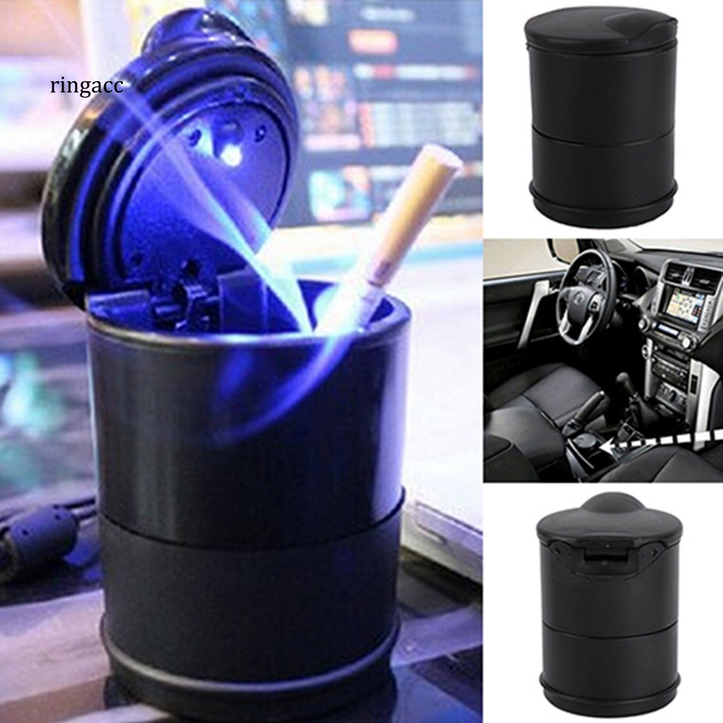 Rga Gạt Tàn Thuốc Hình Trụ Có Đèn LED Nhỏ Gọn Tiện Dụng