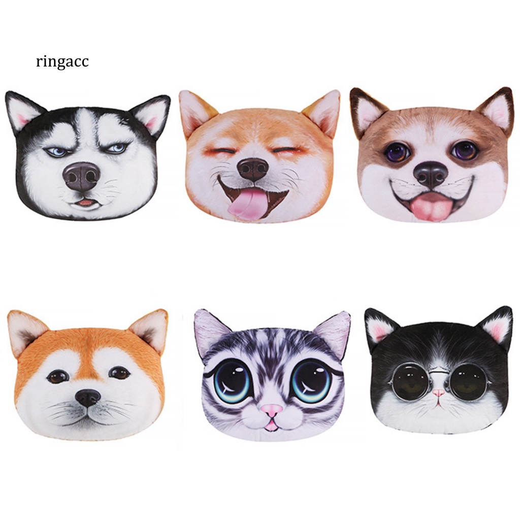 Gối Kê Cổ In Họa Tiết Chó Mèo Hoạt Hình Dễ Thương Tháo Rời Được Cho Xe Hơi