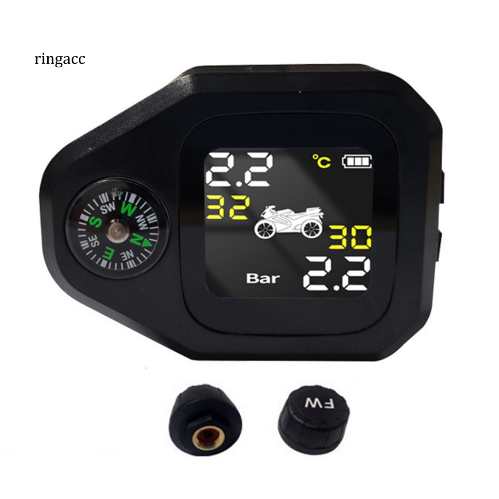 Rga Thiết Bị Cảm Biến Áp Suất Lốp Xe Máy TPMS Có La Bàn Chống Bụi Dễ Lắp Đặt Công Suất Cao Màn Hình LCD