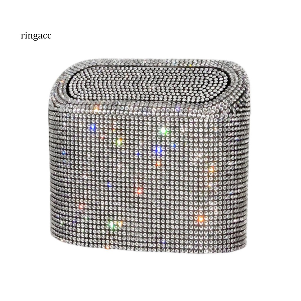 Rga Hộp Đựng Rác Đính Đá Lấp Lánh Hình Vuông Tiện Dụng Cho Xe Hơi