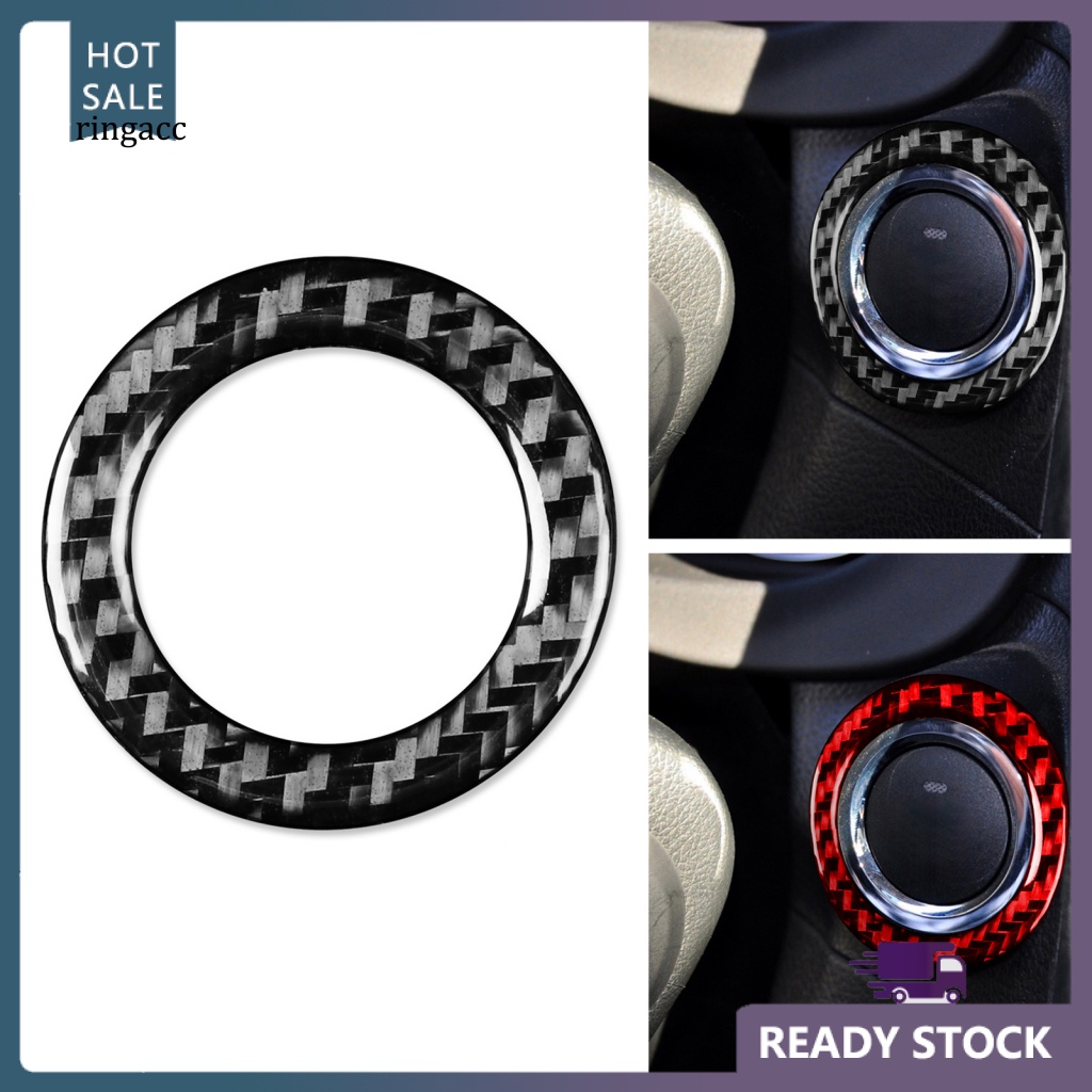 Miếng Dán Nút Bấm Khởi Động Xe Hơi Tự Dính Họa Tiết Sợi Carbon Trang Trí Cho 13-19 Forester