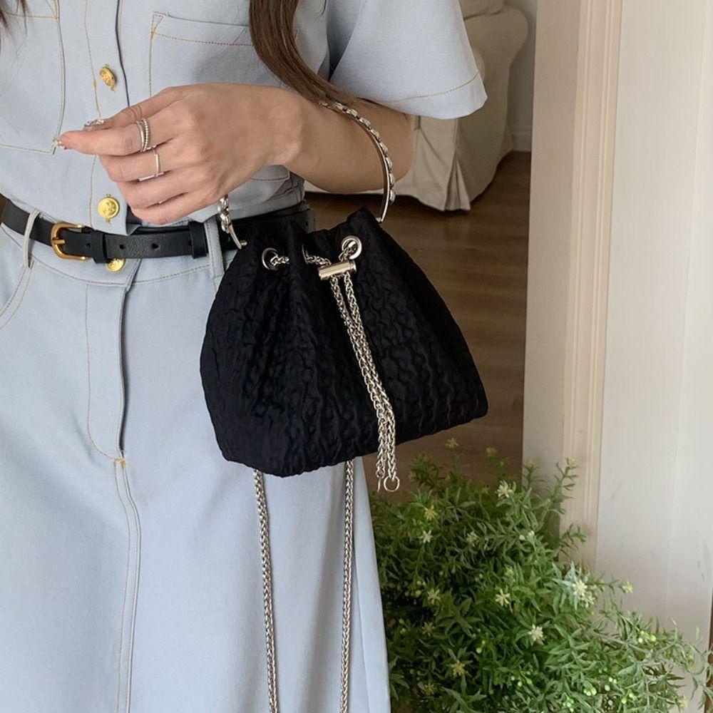 LOMBARD Túi Đeo Chéo Rút Dây Bằng Vải Oxford Màu Sắc Đơn Giản Tùy Chỉnh Kích Thước Tiện Dụng Mang