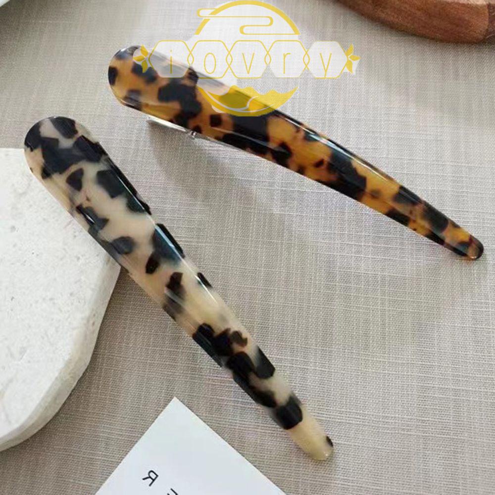 IVORY Kẹp Tóc Càng Cua Lớn Họa Tiết Da Báo Đơn Giản Cho Nữ